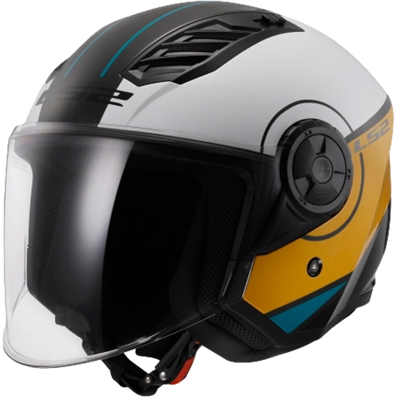 Kask motocyklowy otwarty LS2 OF616 Airflow II Pokrowiec biało-brązowy błyszczący
