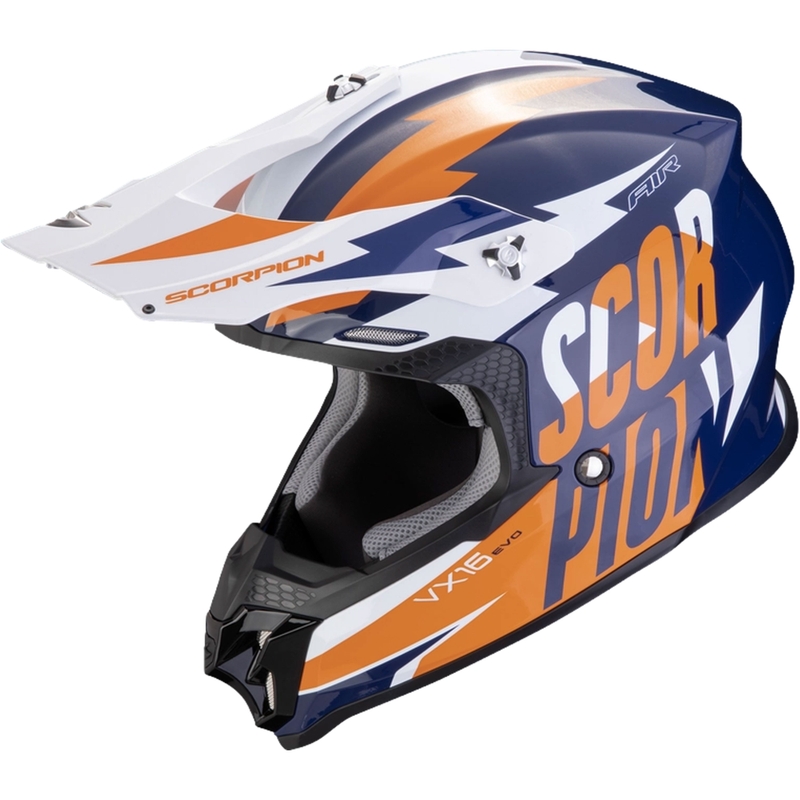 Kask motocrossowy Scorpion VX-16 EVO AIR Slanter niebiesko-pomarańczowy wyprzedaż