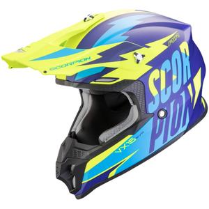 Kask motocrossowy Scorpion VX-16 EVO AIR Slanter matowy niebiesko-fluo żółty wyprzedaż