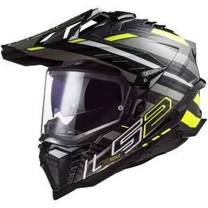 Kask enduro LS2 MX701 Explorer C Edge 06 czarno-szary-fluo żółty