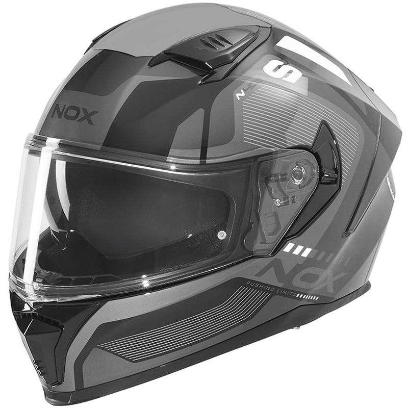 Kask motocyklowy integralny NOX N402 Mentor czarno-biały