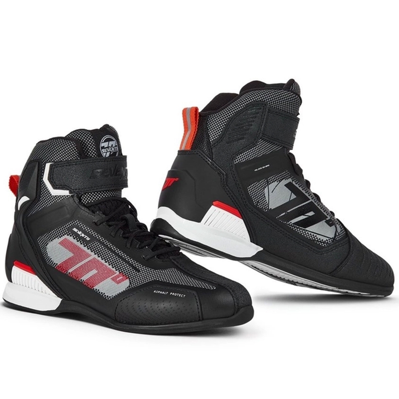 Buty motocyklowe SEVENTY DEGREES SD-BR2 Veloce czarno-czerwone