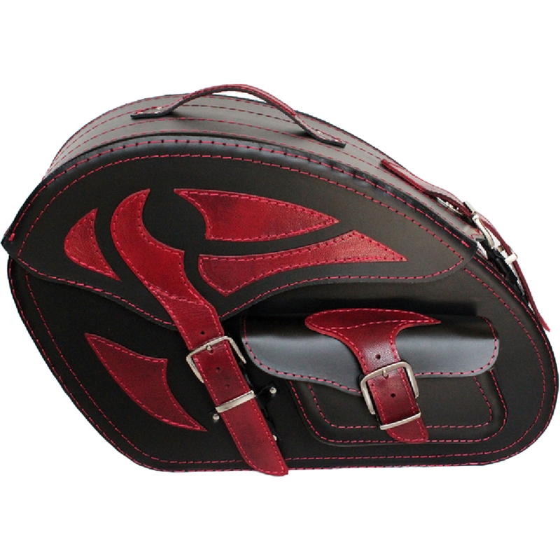Skórzane torby motocyklowe RSA S261A czarno-czerwone