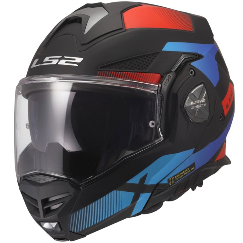 Kask motocyklowy typu flip-up LS2 FF901 Advant X Nova mat czarno-czerwono-niebieski