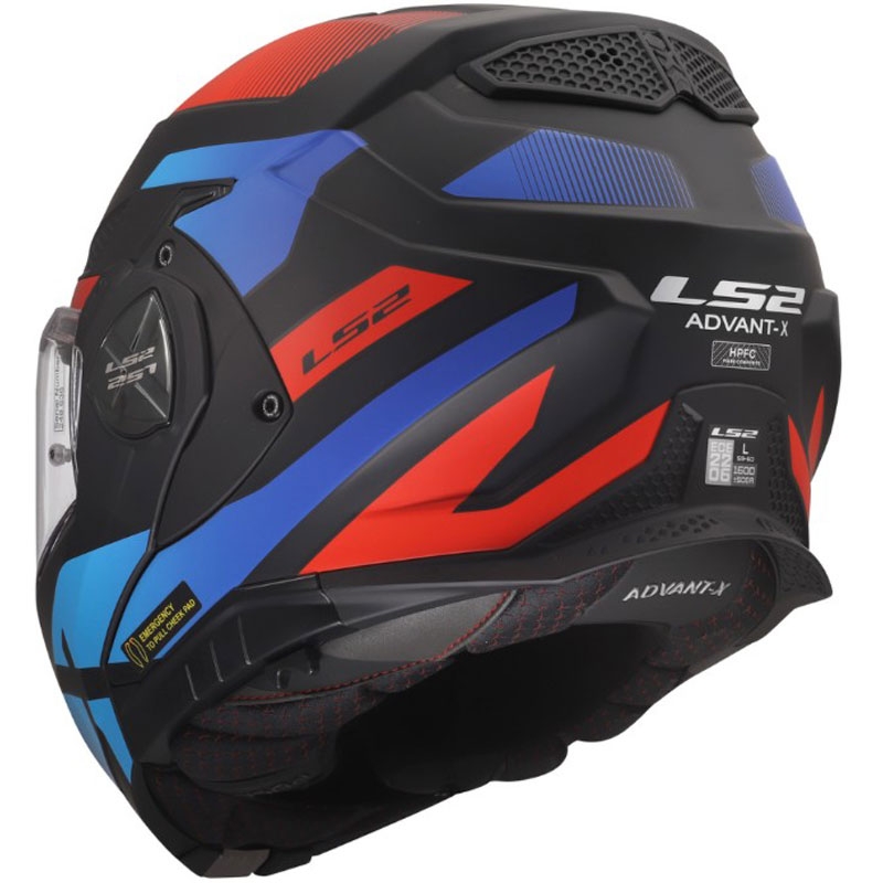 Kask motocyklowy typu flip-up LS2 FF901 Advant X Nova mat czarno-czerwono-niebieski
