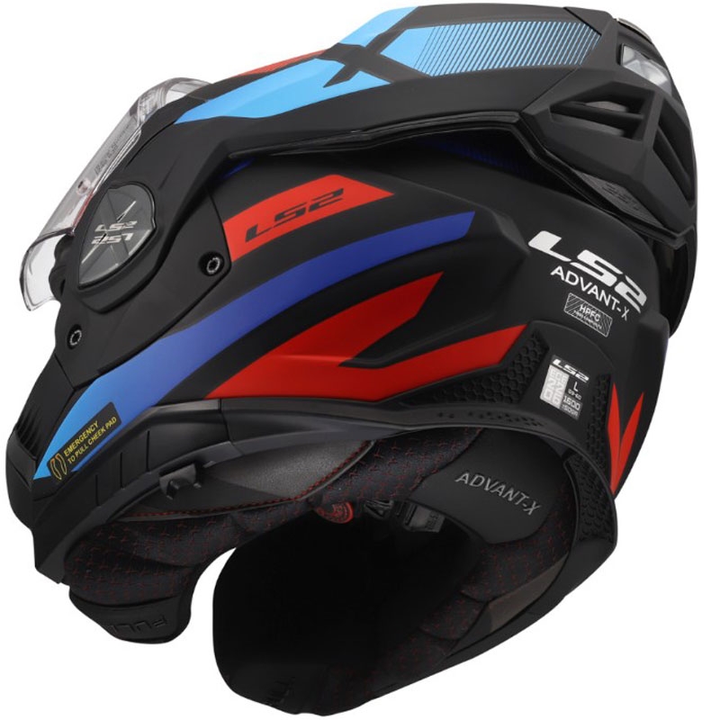 Kask motocyklowy typu flip-up LS2 FF901 Advant X Nova mat czarno-czerwono-niebieski