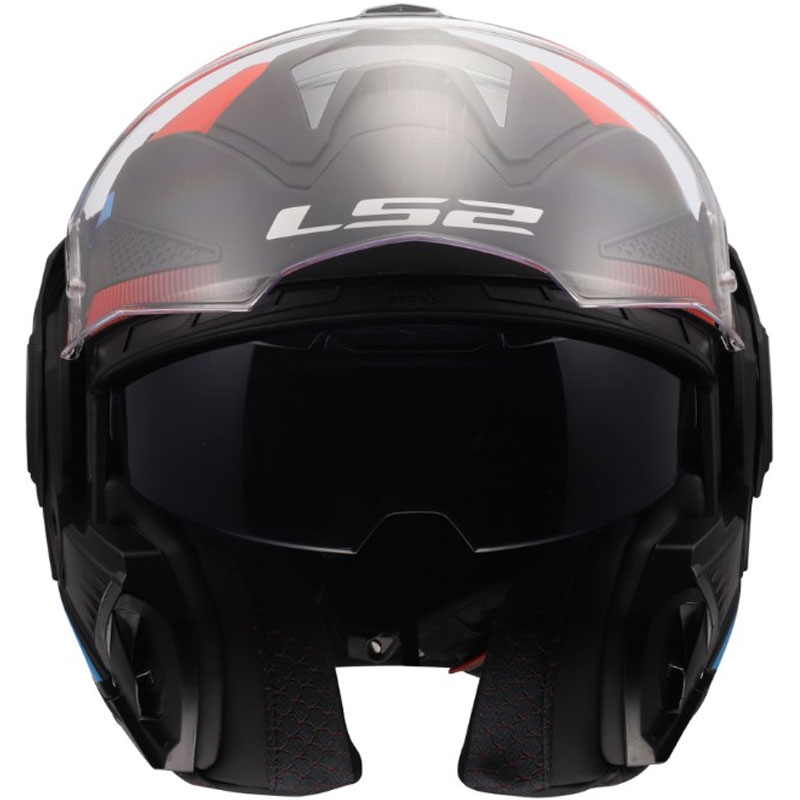 Kask motocyklowy typu flip-up LS2 FF901 Advant X Nova mat czarno-czerwono-niebieski