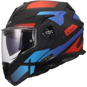 Kask motocyklowy typu flip-up LS2 FF901 Advant X Nova matowy czarno-czerwono-niebieski