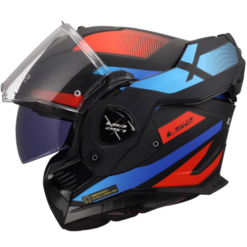 Kask motocyklowy typu flip-up LS2 FF901 Advant X Nova mat czarno-czerwono-niebieski