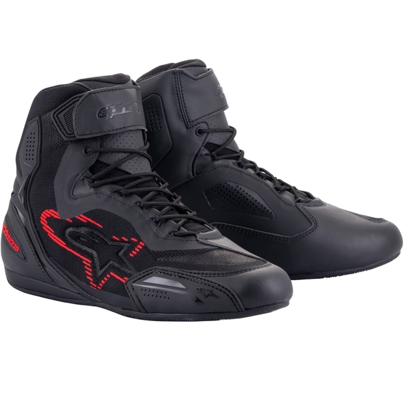 Buty motocyklowe Alpinestars Faster-3 Rideknit czarno-ciemnoszaro-czerwone