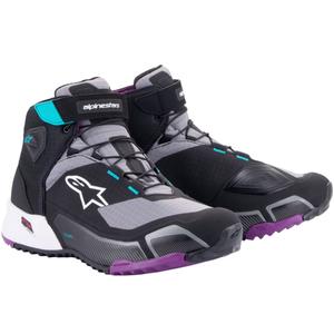 Damskie buty motocyklowe Alpinestars Stella CR-X Drystar Czarno-Szary-Fioletowo-Turkusowe