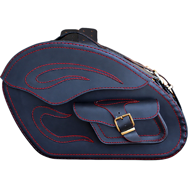 Skórzane torby motocyklowe RSA S266A czarno-czerwone