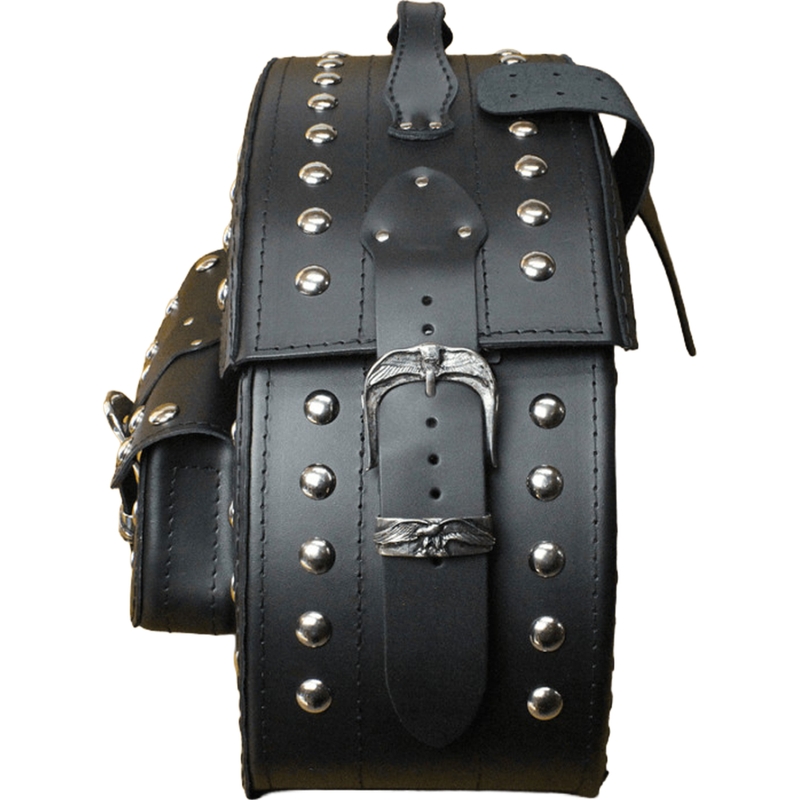 Skórzane sakwy motocyklowe z nitami RSA S162B czarne