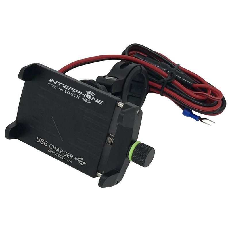 Uniwersalny uchwyt Interphone CRAB Evo Alu z ładowarką