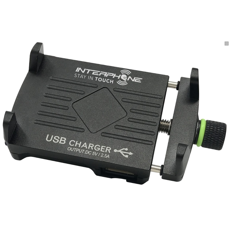 Uniwersalny uchwyt Interphone CRAB Evo Alu z ładowarką