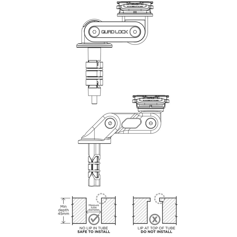 Mocowanie kolumny kierowniczej Quad Lock® czarne