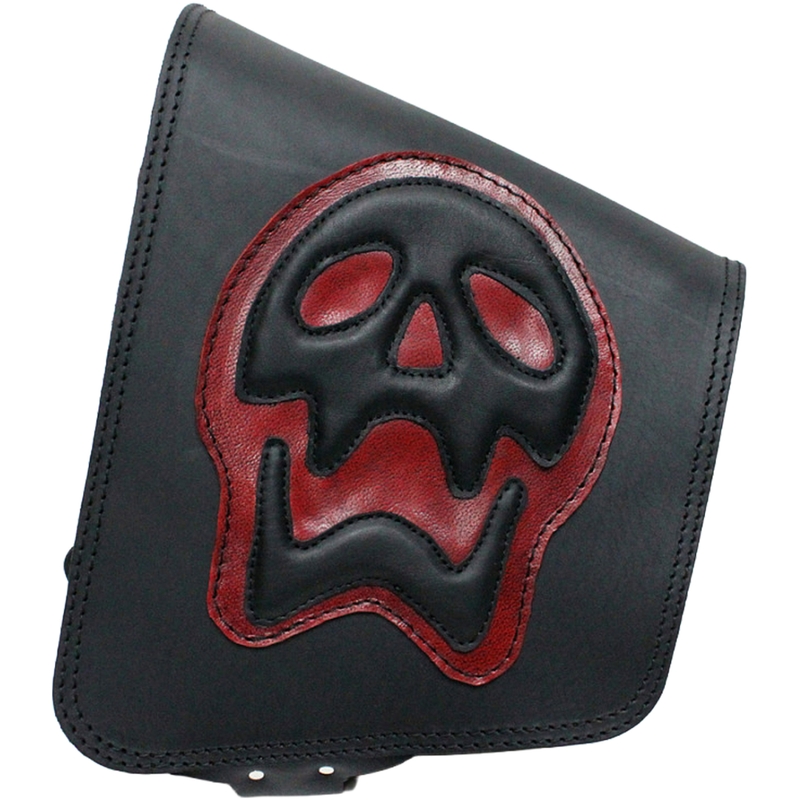 Skórzana torba motocyklowa RSA S493 Skull HD Softail czarno-czerwona