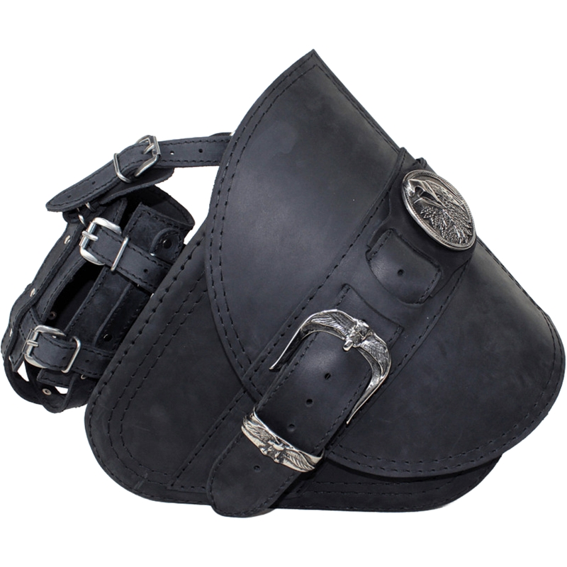 Skórzana torba motocyklowa RSA S594 HD Softtail czarna