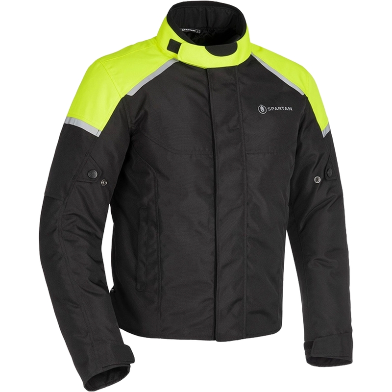 Kurtka motocyklowa Oxford Spartan Short WP czarno-fluo żółta
