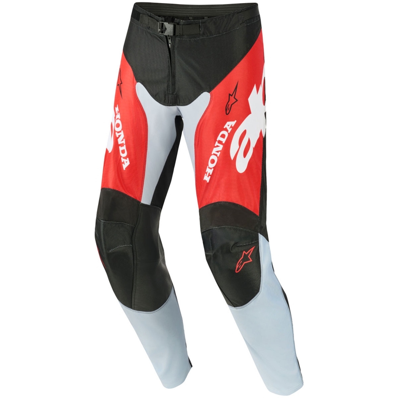 Spodnie motocrossowe Alpinestars Racer Veil Honda czarno-szaro-czerwono-żółte