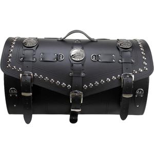 Skórzana torba motocyklowa z zamkiem i nitami RSA K183 czarna