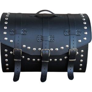 Skórzana torba motocyklowa z zamkiem i nitami RSA K451 czarna