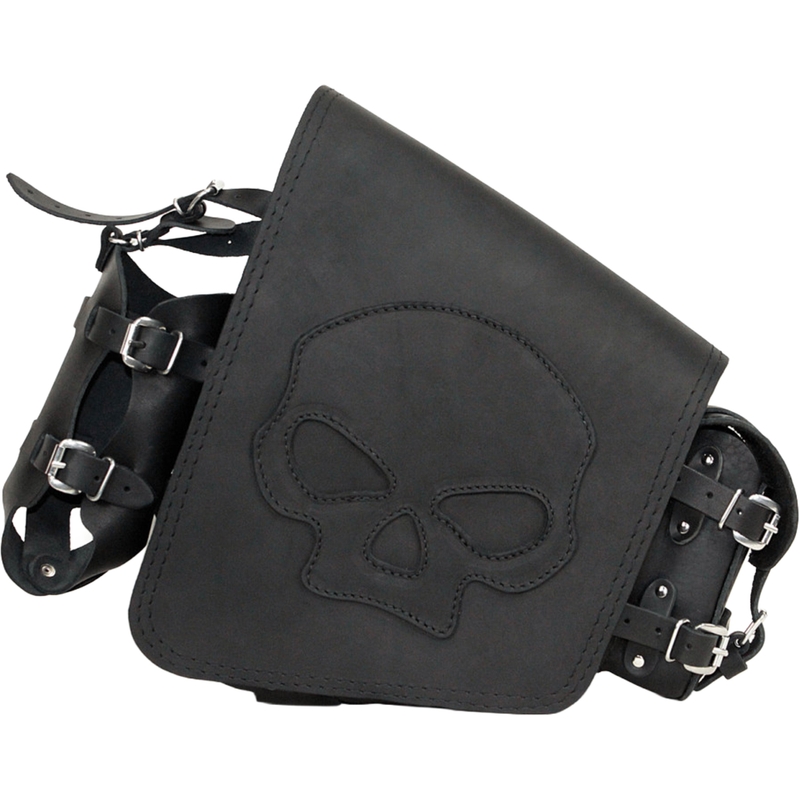 Skórzana torba motocyklowa RSA S494 Skull HD Softail czarna