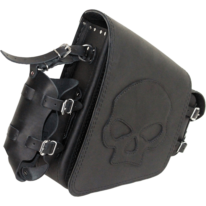 Skórzana torba motocyklowa RSA S494 Skull HD Softail czarna