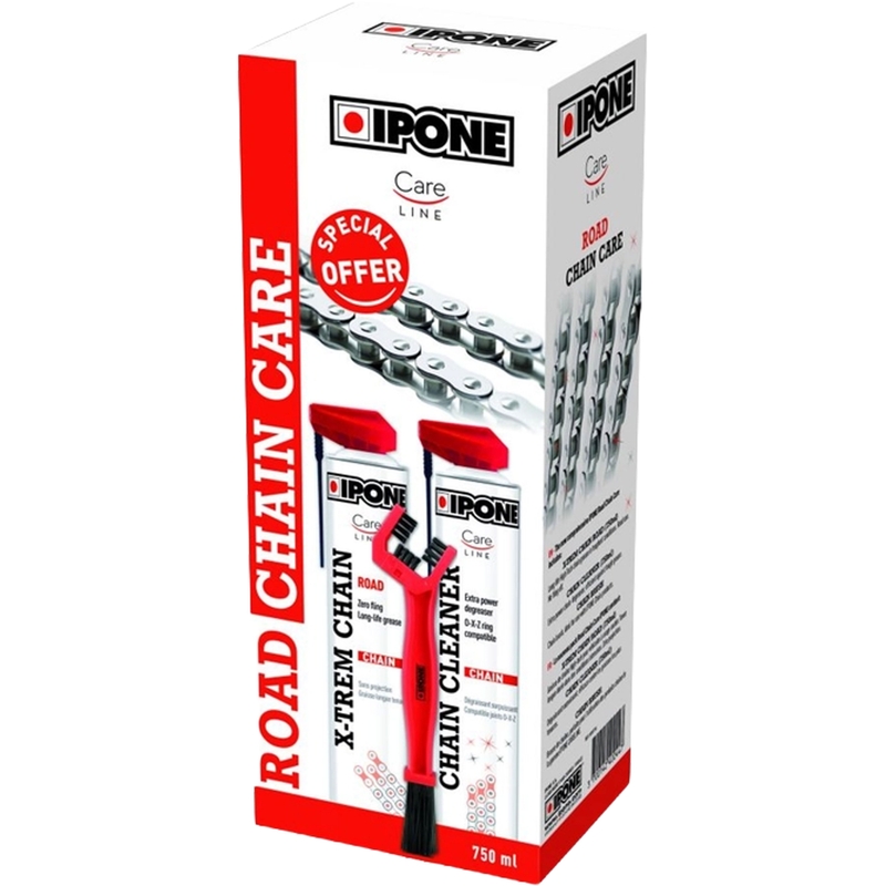 Zestaw do czyszczenia i smarowania łańcucha Ipone Road Chain Care.