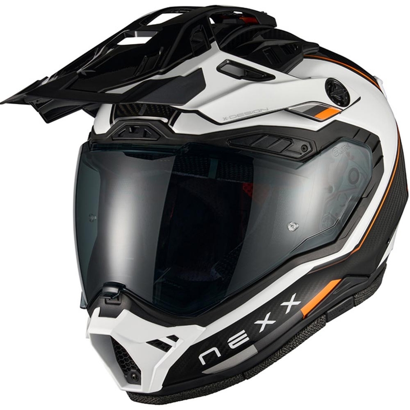 Kask motocyklowy enduro Nexx X.Rally Raid biało-pomarańczowy