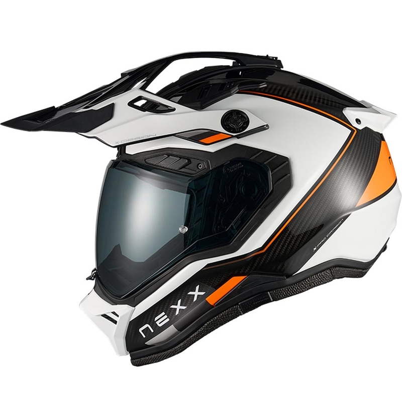 Kask motocyklowy enduro Nexx X.Rally Raid biało-pomarańczowy