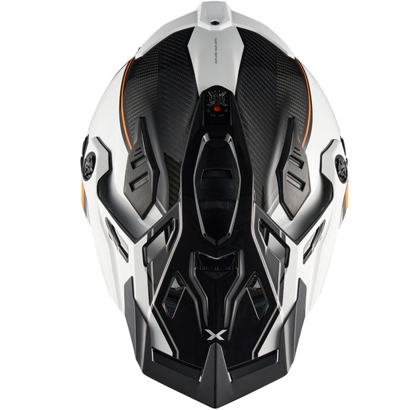 Kask motocyklowy enduro Nexx X.Rally Raid biało-pomarańczowy