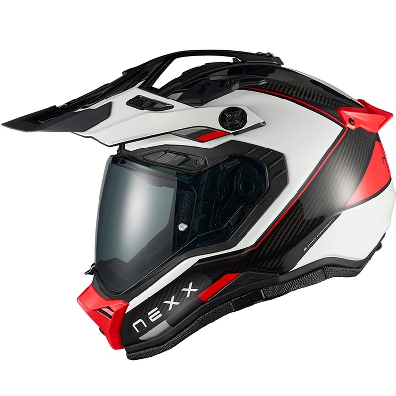 Kask motocyklowy enduro Nexx X.Rally Raid biało-czerwony