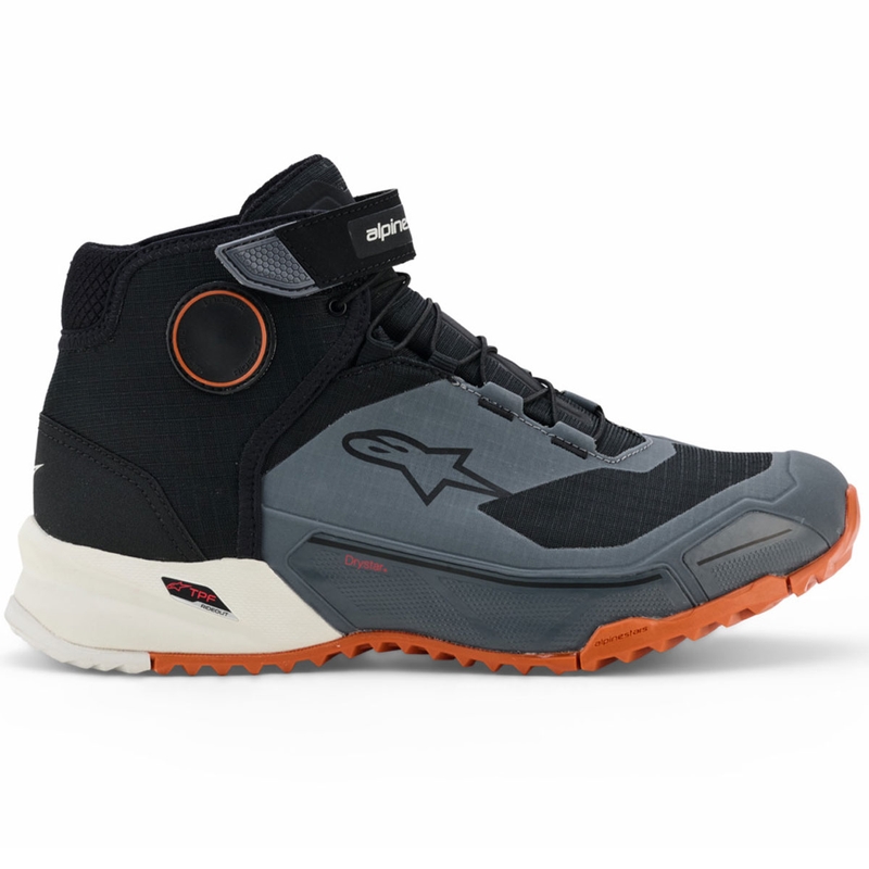 Buty motocyklowe Alpinestars CR-X Drystar czarno-ciemnoszaro-pomarańczowe