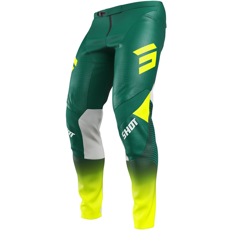 Spodnie motocrossowe Shot Contact GP 26 w kolorze zielono-neonowo-żółtym