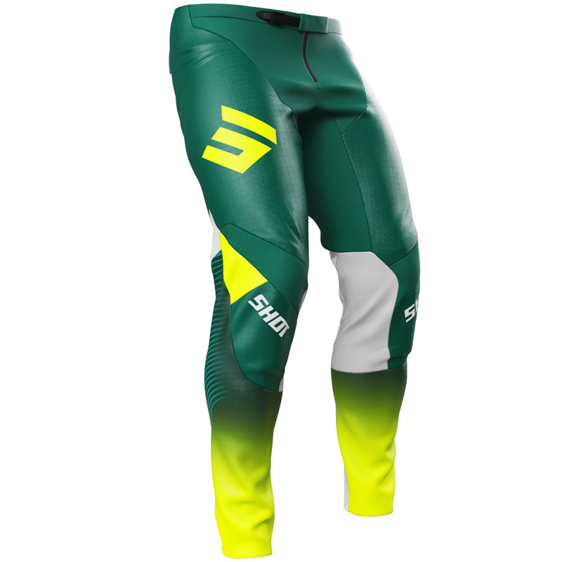 Spodnie motocrossowe Shot Contact GP 26 w kolorze zielono-neonowo-żółtym