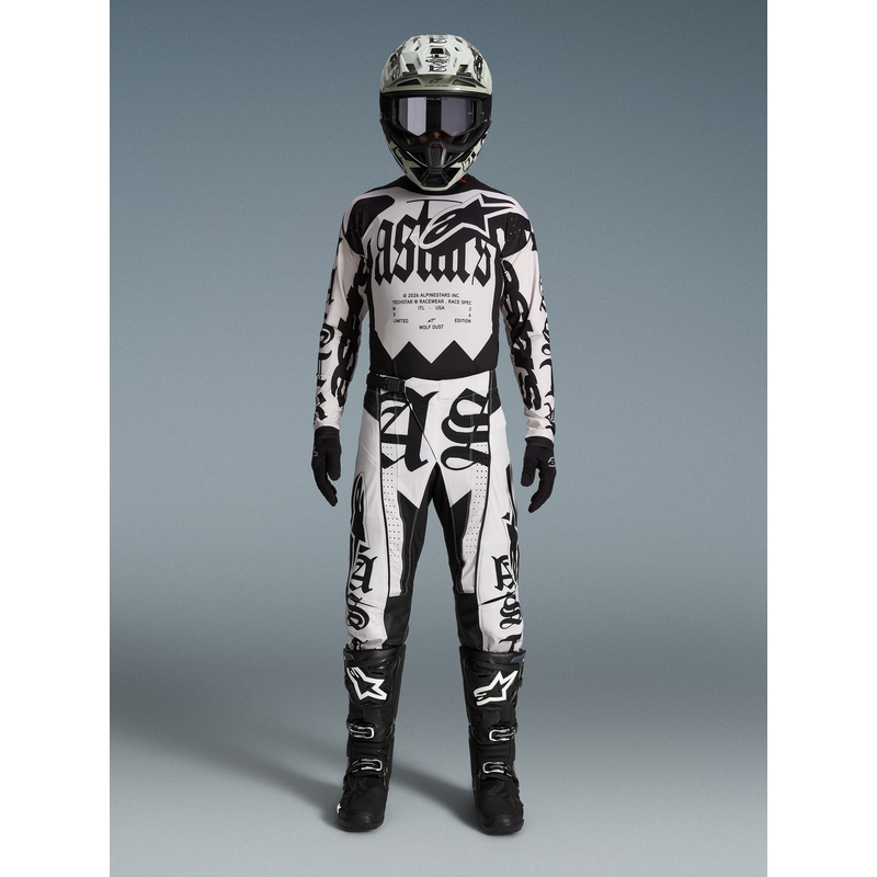 Spodnie motocrossowe Alpinestars Techstar w limitowanej edycji Wolf Dust w kolorze piaskowo-czarnym