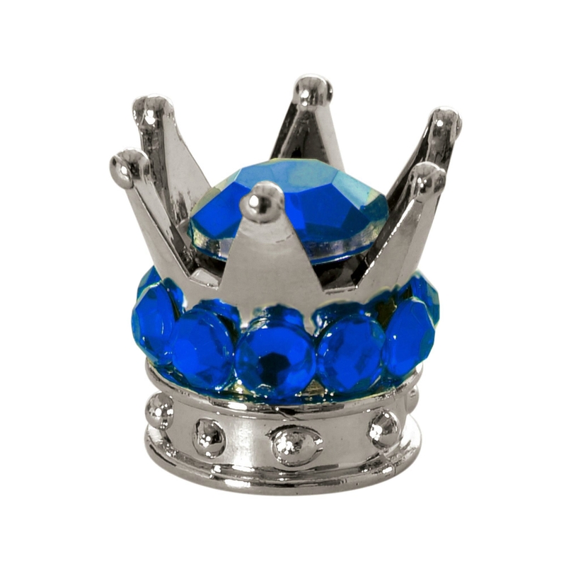 Nakrętki na wentyl Oxford Crown srebrno-niebieskie