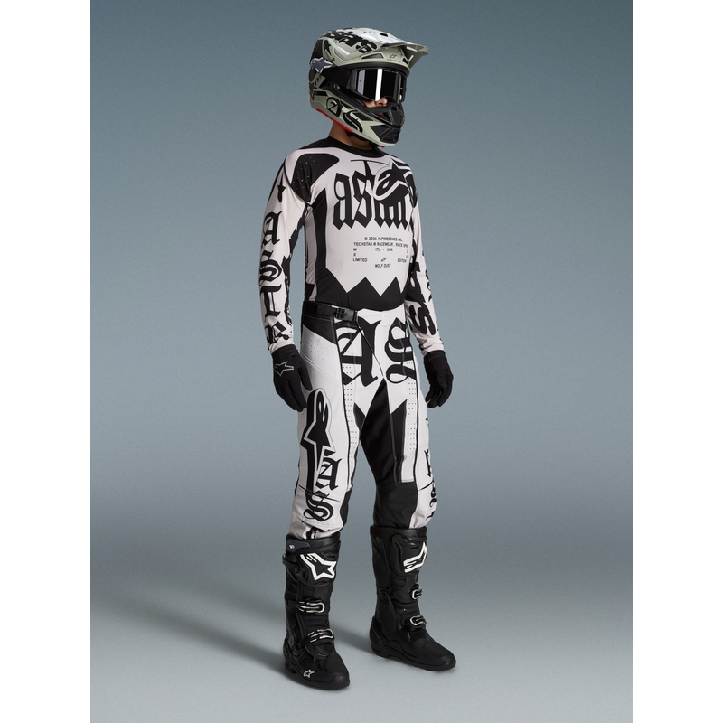 Spodnie motocrossowe Alpinestars Techstar w limitowanej edycji Wolf Dust w kolorze piaskowo-czarnym