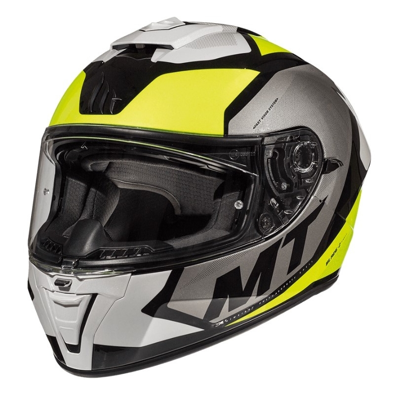 Integralny kask motocyklowy MT Blade 2 SV Trick biało-szaro-fluo żółty wyprzedaż