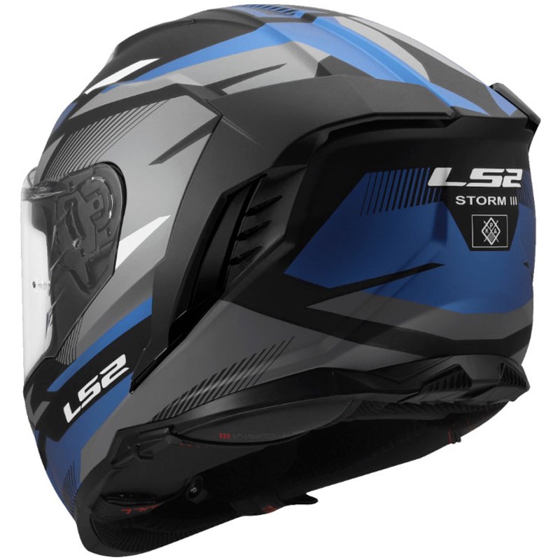 Kask motocyklowy integralny LS2 FF818 Storm III Komai czarno-niebieski
