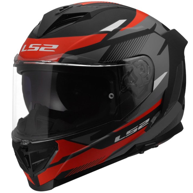 Kask motocyklowy integralny LS2 FF818 Storm III Komai czarno-czerwony