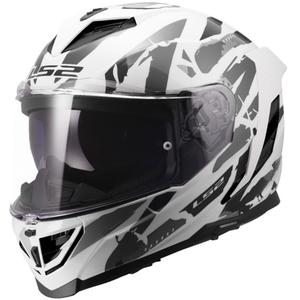 Kask motocyklowy integralny LS2 FF818 Storm III Kaos biało-szary