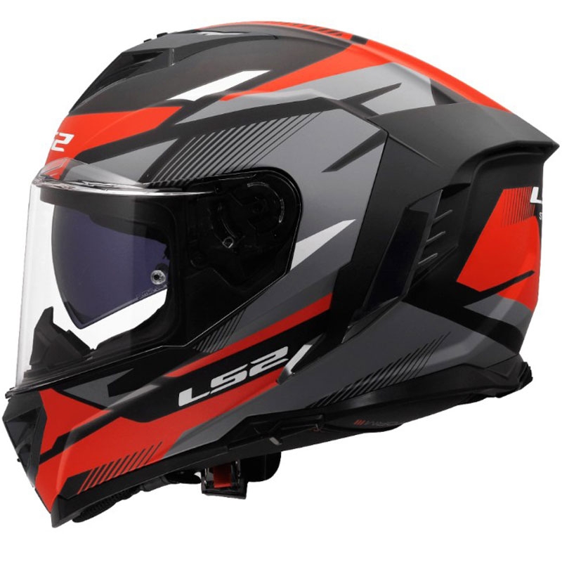 Kask motocyklowy integralny LS2 FF818 Storm III Komai czarno-czerwony