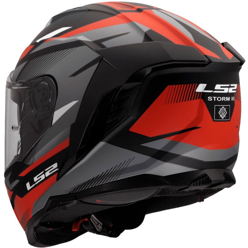Kask motocyklowy integralny LS2 FF818 Storm III Komai czarno-czerwony