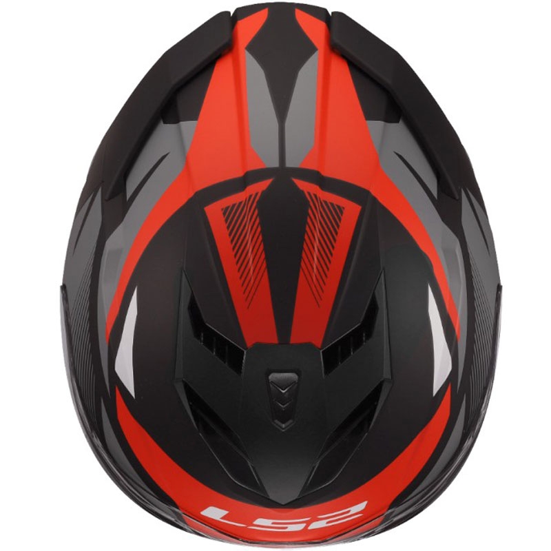 Kask motocyklowy integralny LS2 FF818 Storm III Komai czarno-czerwony