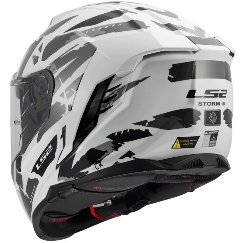 Kask motocyklowy integralny LS2 FF818 Storm III Kaos biało-szary
