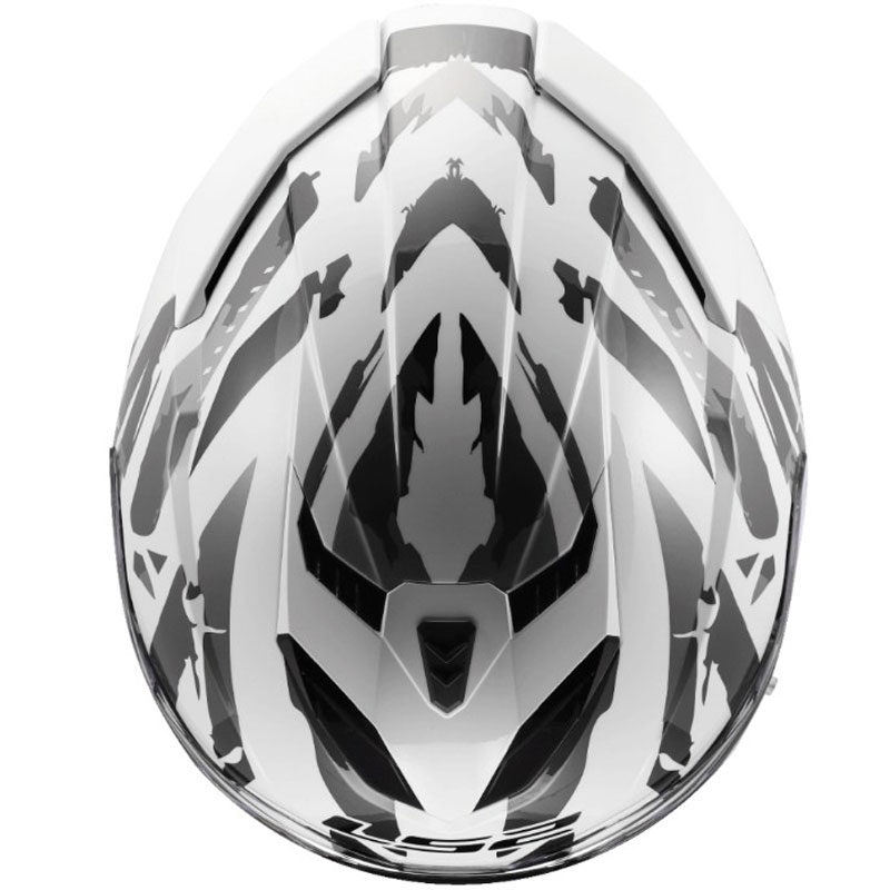 Kask motocyklowy integralny LS2 FF818 Storm III Kaos biało-szary