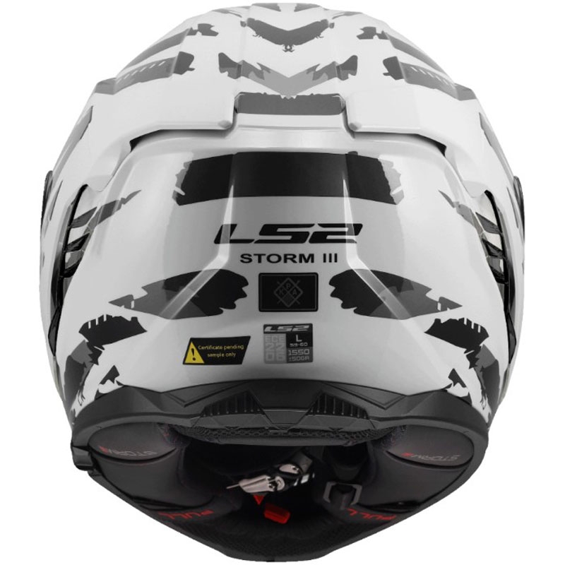 Kask motocyklowy integralny LS2 FF818 Storm III Kaos biało-szary