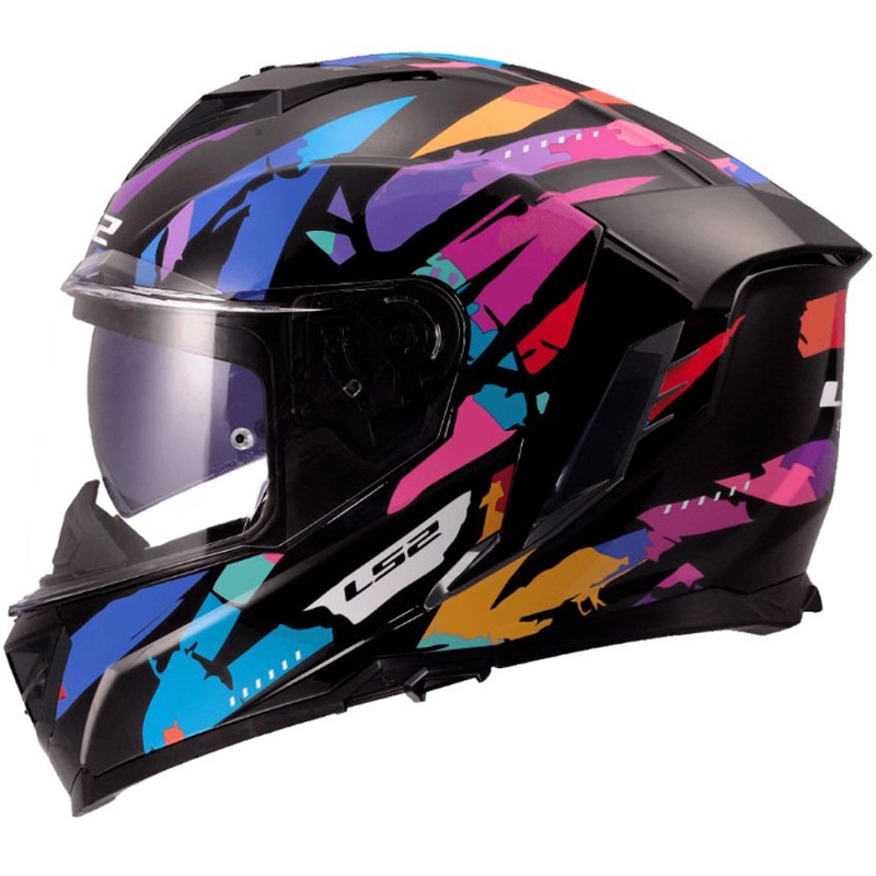 Kask motocyklowy integralny LS2 FF818 Storm III Kaos w kolorze czarno-fioletowo-niebieskim